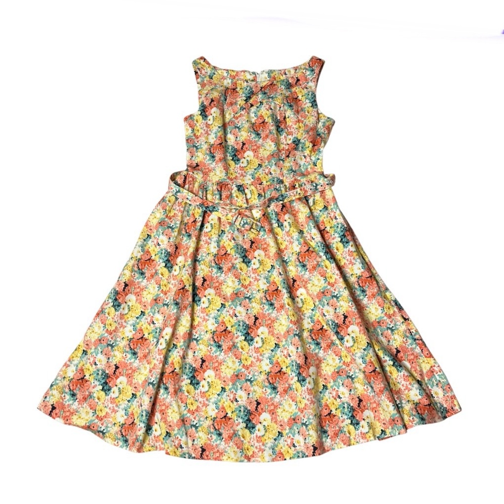 VOODOO VIXEN Floral Dress Fit & Flare Sleeveless Retro Pin Up Size Medium - Picture 6 of 12